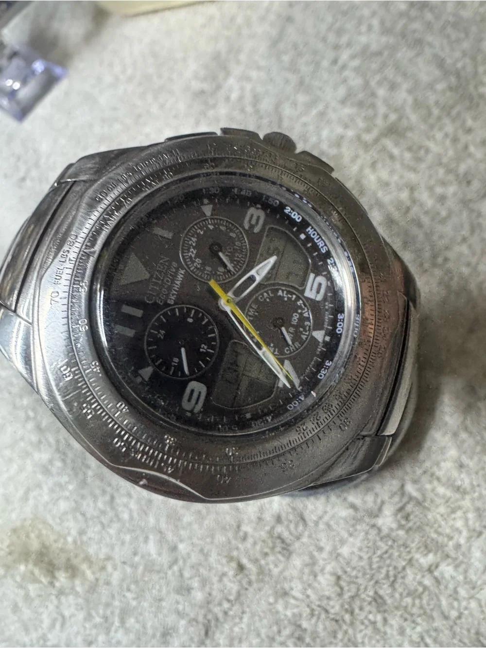 Citizen Eco-Drive Skyhawk Stainless Steel Black Dial Watch